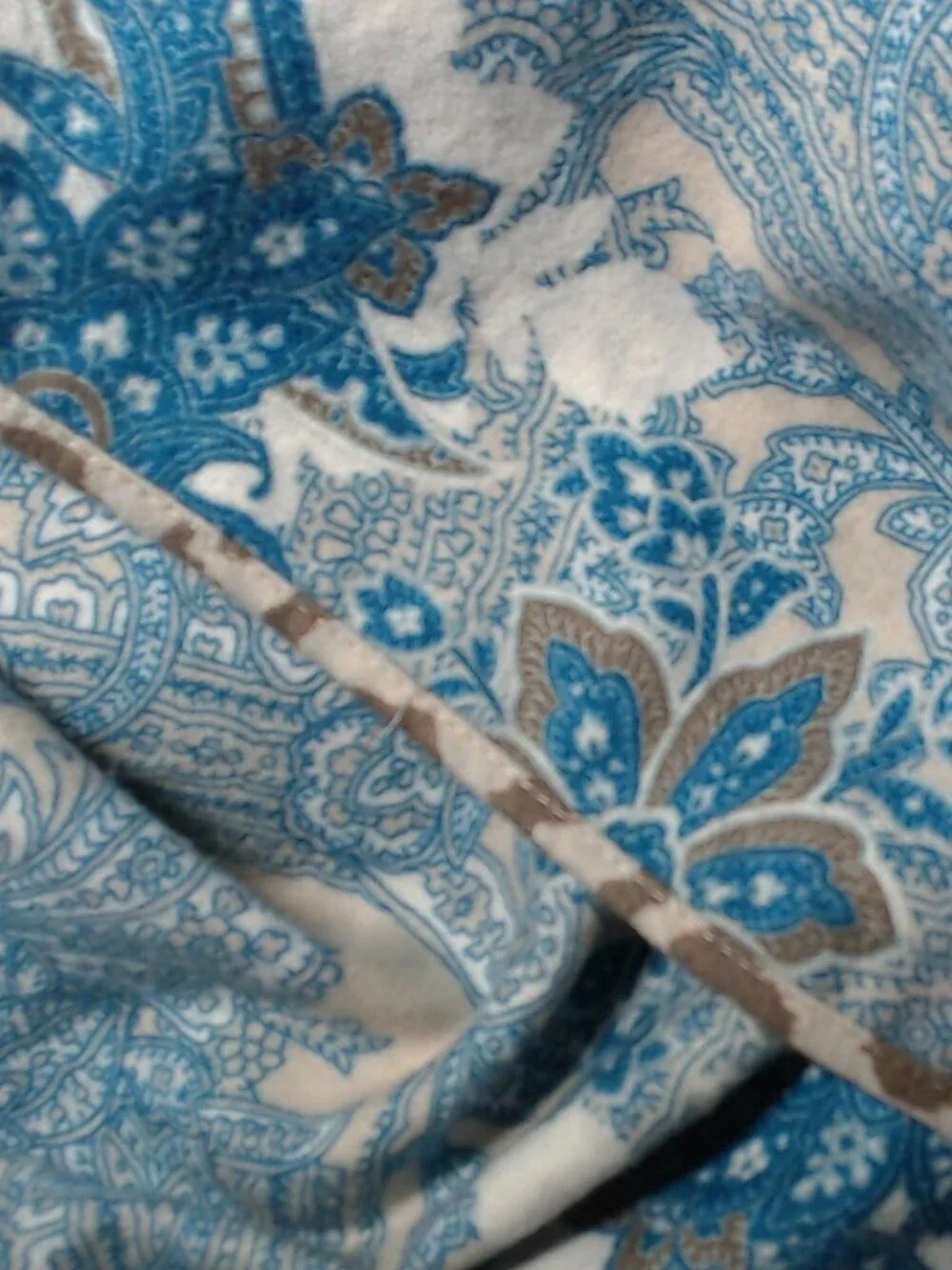 💙 Chico's Beautiful Blue Paisley/Leopard Fringed Ruana Wrap 💙 REVERSIBLE!
